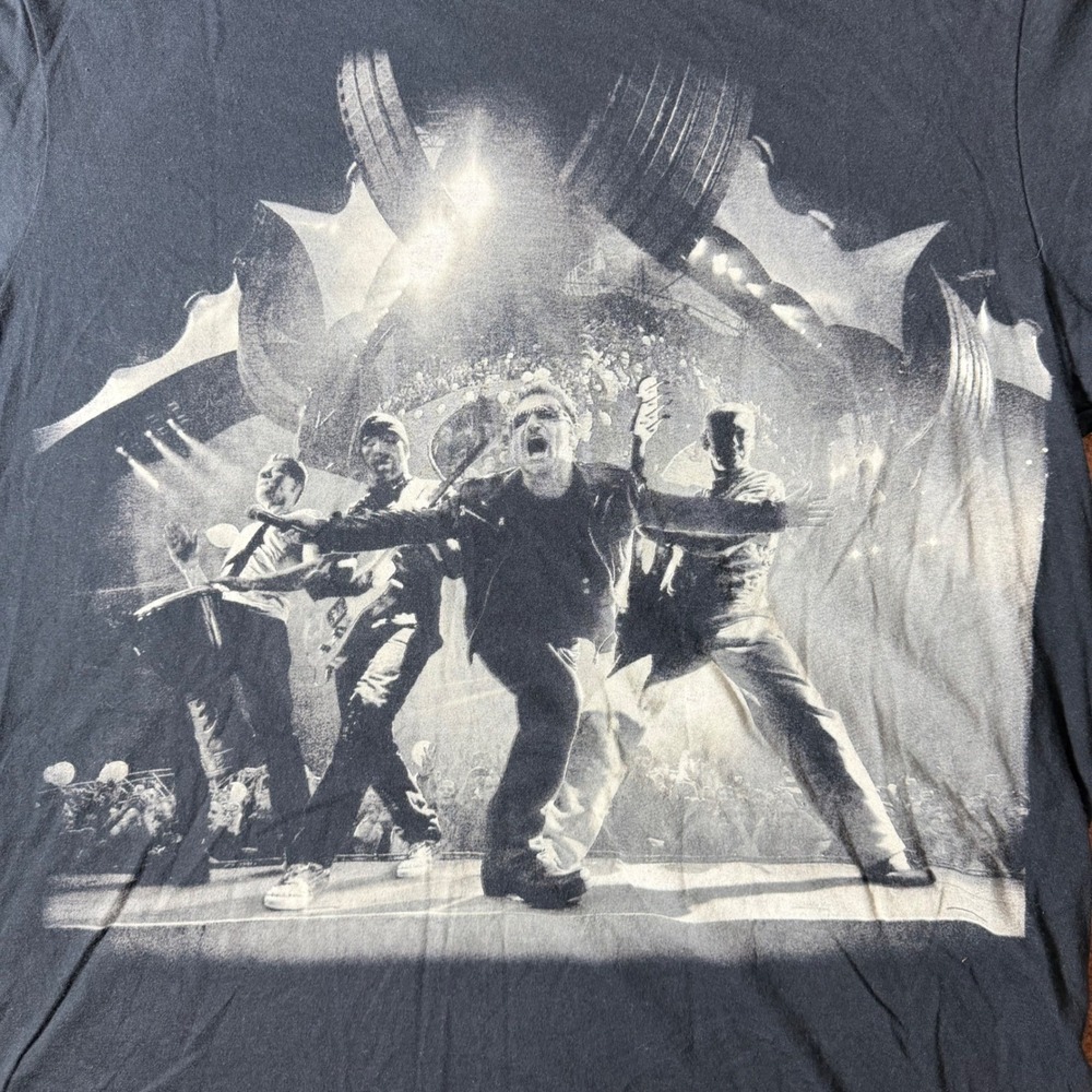 Edun Live U2 360 Tour Graphic T-Shirt Mens Large Black African Cotton Rock Band - Picture 4 of 9